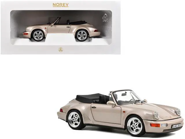 Main image of 1992 Porsche 911 Carrera 2 Turbo Look Cabriolet Zermatt Silver Metallic 1/18 Diecast Model Car by Norev