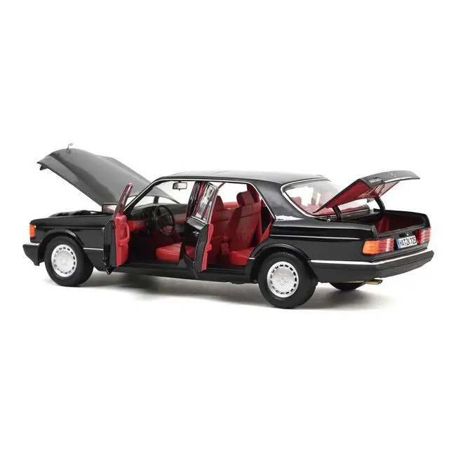 Alt view image 2 of 6 - 1991 Mercedes-Benz 560 SEL Type W126 Black with Red Interior 1/18 Diecast Model Car by Norev