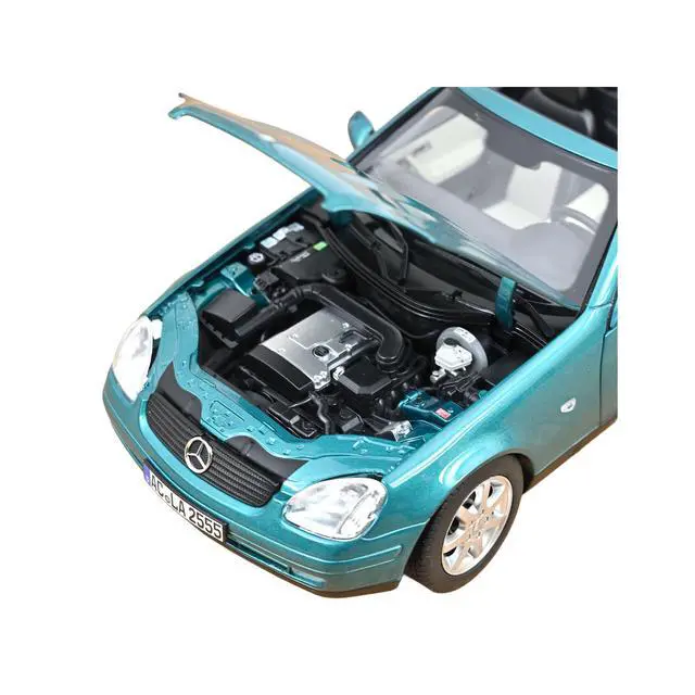 Alt view image 5 of 7 - 1996 Mercedes-Benz SLK Convertible Vivianit Green Metallic 1/18 Diecast Model Car by Norev