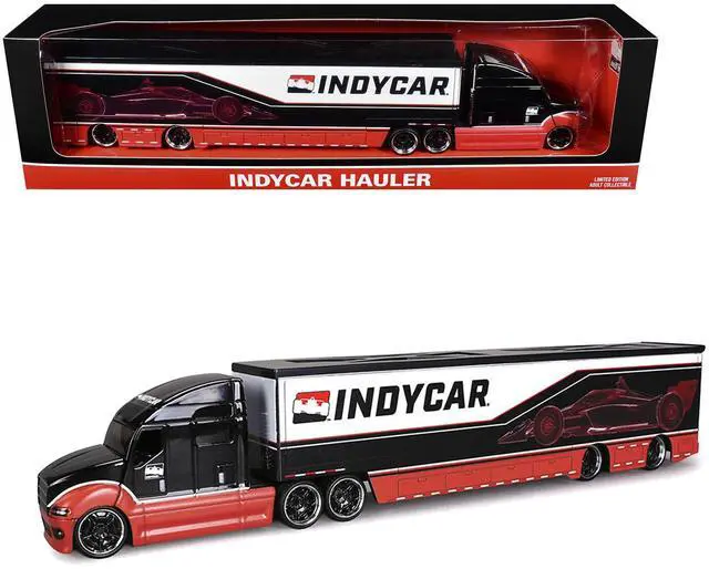 Main image of IndyCar Hauler Black and Red with Graphics 1/64 Diecast Model Car by IXO Models