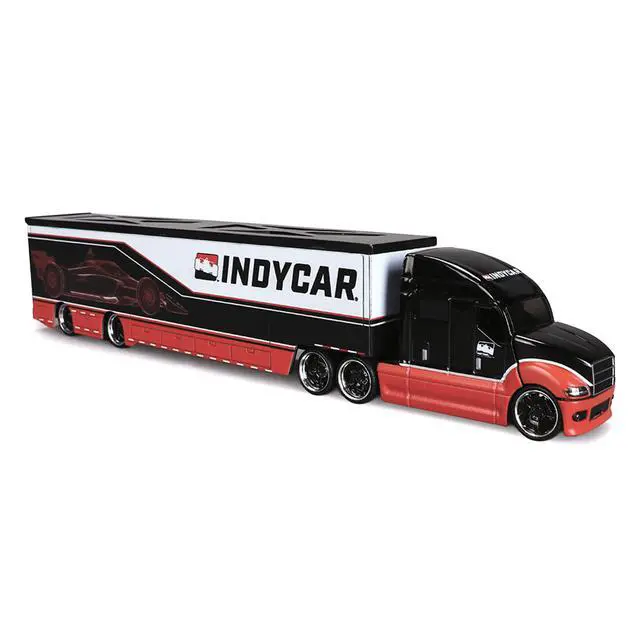 Alt view image 4 of 7 - IndyCar Hauler Black and Red with Graphics 1/64 Diecast Model Car by IXO Models
