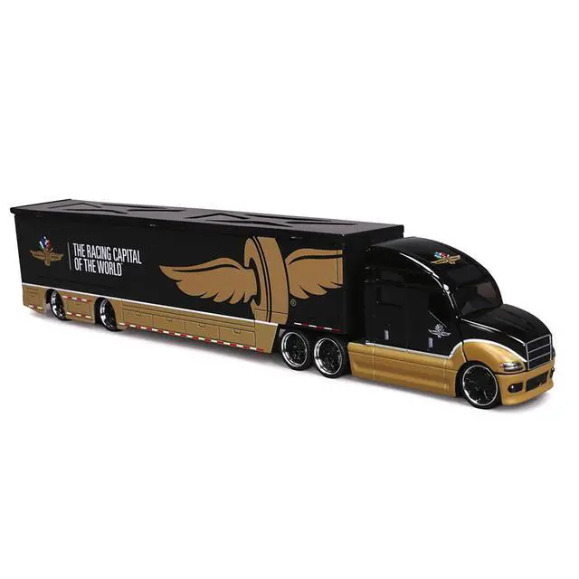 Alt view image 3 of 7 - Indianapolis Motor Speedway Hauler Black and Gold 1/64 Diecast Model Car by IXO Models