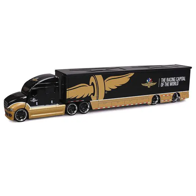 Alt view image 5 of 7 - Indianapolis Motor Speedway Hauler Black and Gold 1/64 Diecast Model Car by IXO Models
