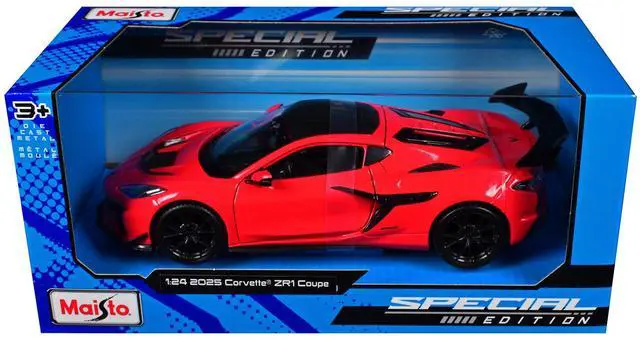 Main image of 2025 Chevrolet Corvette ZR1 Coupe Red with Carbon Top "Special Edition" Series 1/24 Diecast Model Car by Maisto
