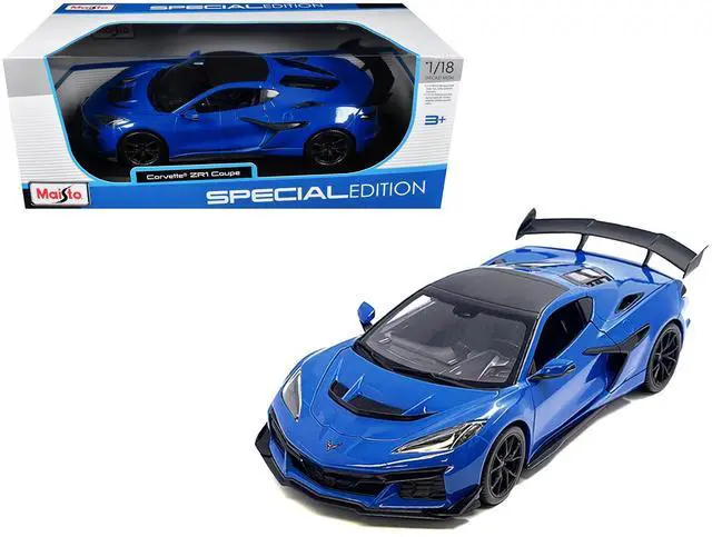 Main image of Chevrolet Corvette ZR1 Coupe Blue with Carbon Top "Special Edition" Series 1/18 Diecast Model Car by Maisto