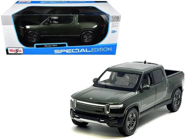 Main image of Rivian R1T Pickup Truck Dark Green Metallic with Sunroof "Special Edition" Series 1/18 Diecast Model Car by Maisto