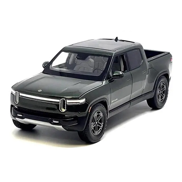 Alt view image 2 of 6 - Rivian R1T Pickup Truck Dark Green Metallic with Sunroof "Special Edition" Series 1/18 Diecast Model Car by Maisto