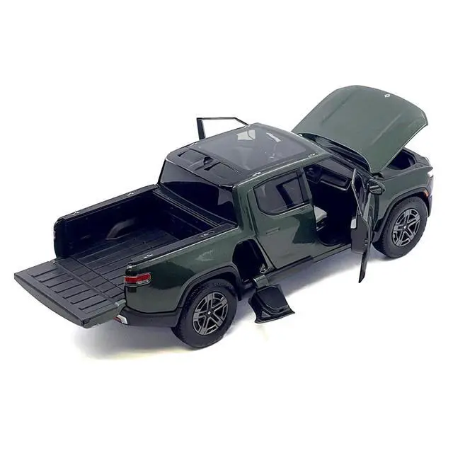 Alt view image 3 of 6 - Rivian R1T Pickup Truck Dark Green Metallic with Sunroof "Special Edition" Series 1/18 Diecast Model Car by Maisto