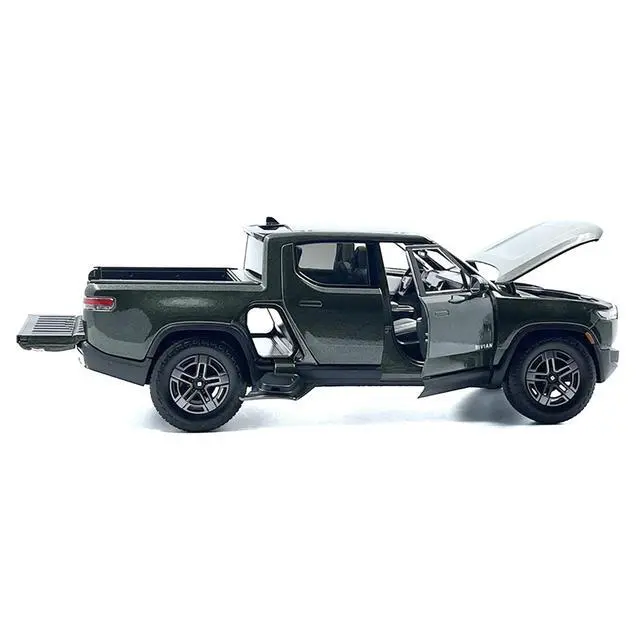 Alt view image 4 of 6 - Rivian R1T Pickup Truck Dark Green Metallic with Sunroof "Special Edition" Series 1/18 Diecast Model Car by Maisto