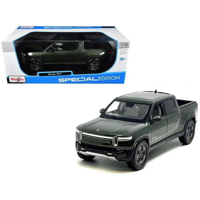Alt view image 6 of 6 - Rivian R1T Pickup Truck Dark Green Metallic with Sunroof "Special Edition" Series 1/18 Diecast Model Car by Maisto
