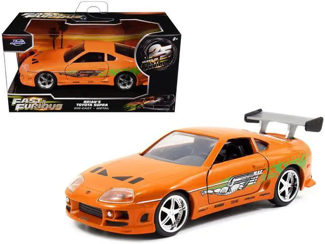 Main image of Brian's Toyota Supra Orange with Graphics "Fast & Furious 25th Anniversary" Series 1/32 Diecast Car Model by Jada