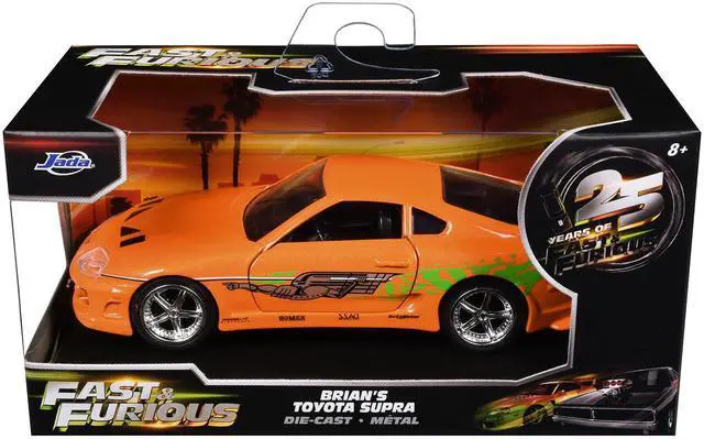 Alt view image 6 of 6 - Brian's Toyota Supra Orange with Graphics "Fast & Furious 25th Anniversary" Series 1/32 Diecast Car Model by Jada