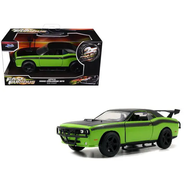 Main image of Letty's Dodge Challenger SRT8 Green w/Matt Black Top & Hood "Fast & Furious 25th Anniversary" 1/32 Diecast Car Model by Jada
