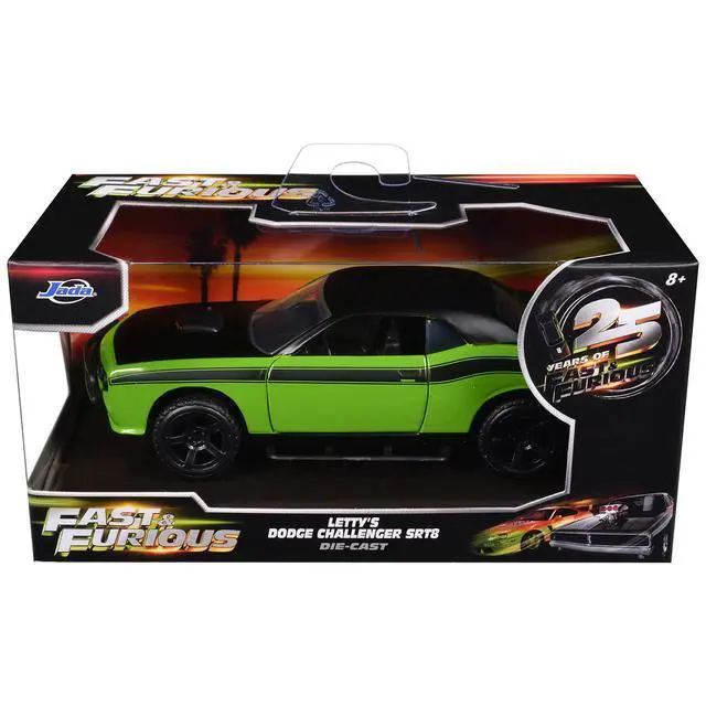 Alt view image 6 of 6 - Letty's Dodge Challenger SRT8 Green w/Matt Black Top & Hood "Fast & Furious 25th Anniversary" 1/32 Diecast Car Model by Jada
