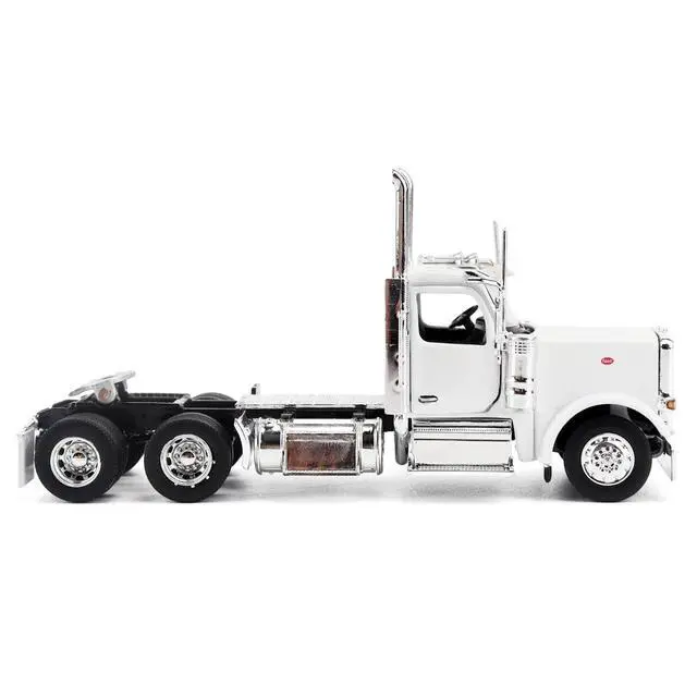 Alt view image 2 of 5 - Peterbilt 589 Tandem-Axle Legendary Package Truck Tractor with 58" Sleeper White "Transport Series" 1/64 Diecast Model by Diecast Masters