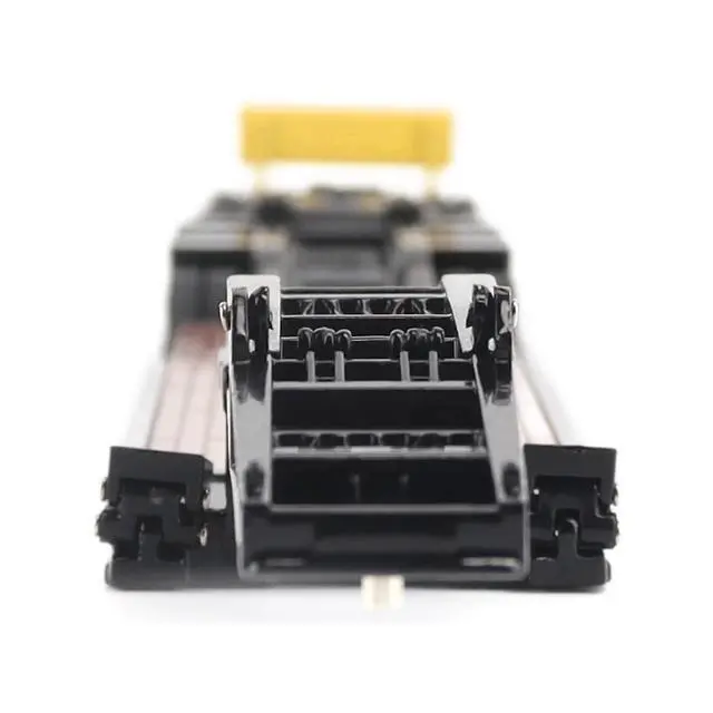 Alt view image 4 of 5 - Trail King TK170 Hydraulic Detachable Gooseneck Lowboy Trailer Black with Jeep and Booster 1/64 Diecast Model by Diecast Masters