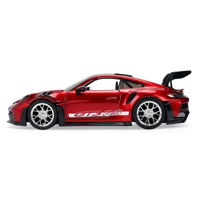 Alt view image 3 of 7 - Porsche 911 (992) GT3 RS Red Chrome with Carbon Top and Hood Stripes "Hyper-Spec" Series 1/24 Diecast Model Car by Jada