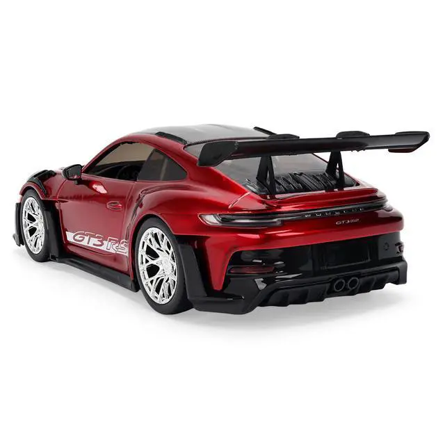 Alt view image 5 of 7 - Porsche 911 (992) GT3 RS Red Chrome with Carbon Top and Hood Stripes "Hyper-Spec" Series 1/24 Diecast Model Car by Jada