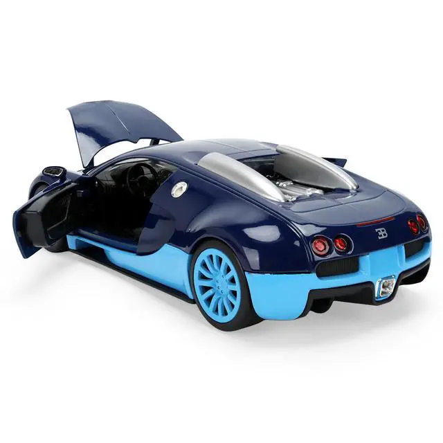 Alt view image 4 of 7 - 2011 Bugatti Veyron Dark Blue with Light Blue Accents "Hyper-Spec" Series 1/24 Diecast Model Car by Jada