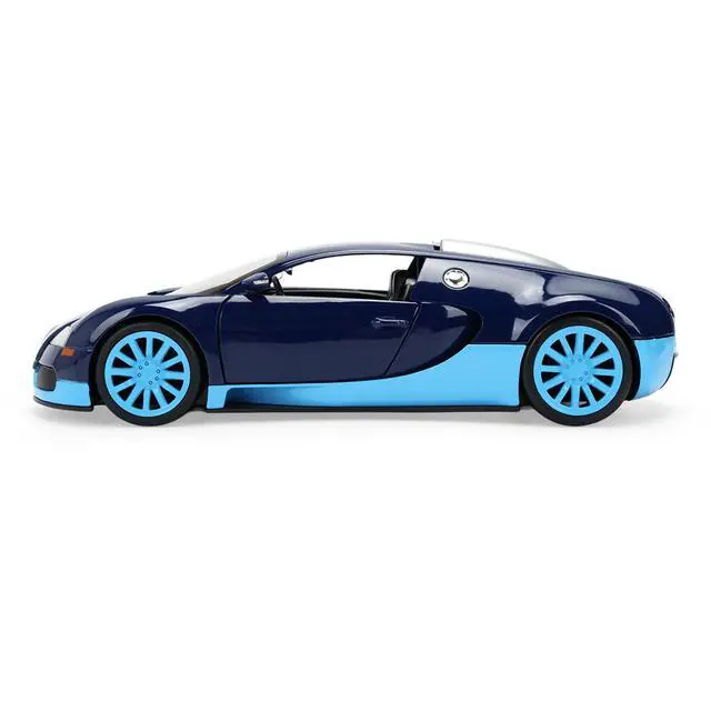 Alt view image 3 of 7 - 2011 Bugatti Veyron Dark Blue with Light Blue Accents "Hyper-Spec" Series 1/24 Diecast Model Car by Jada