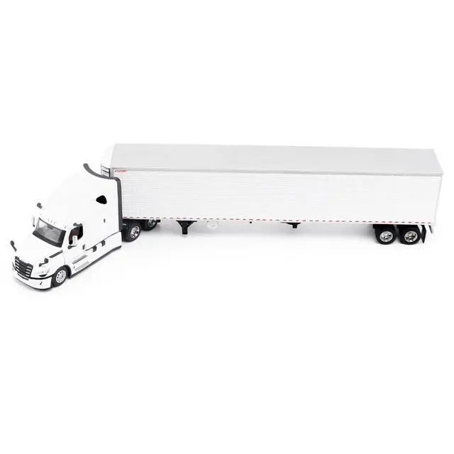 Alt view image 3 of 5 - 2025 Freightliner Cascadia Gen-5 Tractor w/Sleeper & Refrigerated Trailer Winter White 1/64 Diecast Model by Diecast Masters