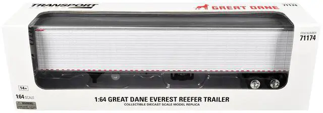 Alt view image 6 of 6 - Great Dane Everest 53ft Refridgerated Trailer White "Transport Series" 1/64 Diecast Model by Diecast Masters