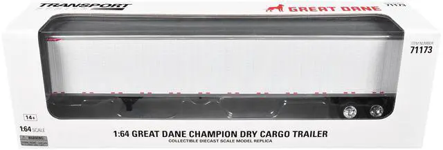 Alt view image 6 of 6 - Great Dane Champion 53ft Dry Cargo Trailer White "Transport Series" 1/64 Diecast Model by Diecast Masters