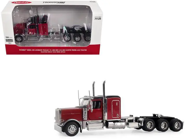Main image of Peterbilt 589 Tridem-Axle Legendary Package Tractor with 58" Sleeper Legendary Red 1/64 Diecast Model by Diecast Masters