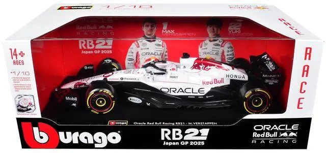 Alt view image 6 of 6 - Red Bull Racing RB21 #1 Max Verstappen "Oracle" Winner F1 "Japanese GP" (2025) "Race" Series 1/18 Diecast Model Car by Bburago