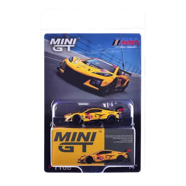 Alt view image 5 of 6 - Chevrolet Corvette Z06 GT3.R #3 GTD Pro Class 2nd Place IMSA "24 Hours of Daytona" (2025) 1/64 Die Cast Model Car by Mini GT