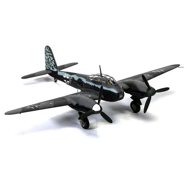 Alt view image 2 of 5 - Messerschmitt Me 410A-1 Aircraft " Laon-Athies Airfield, France" (1943) German Luftwaffe 1/72 Diecast Model Car by Corgi