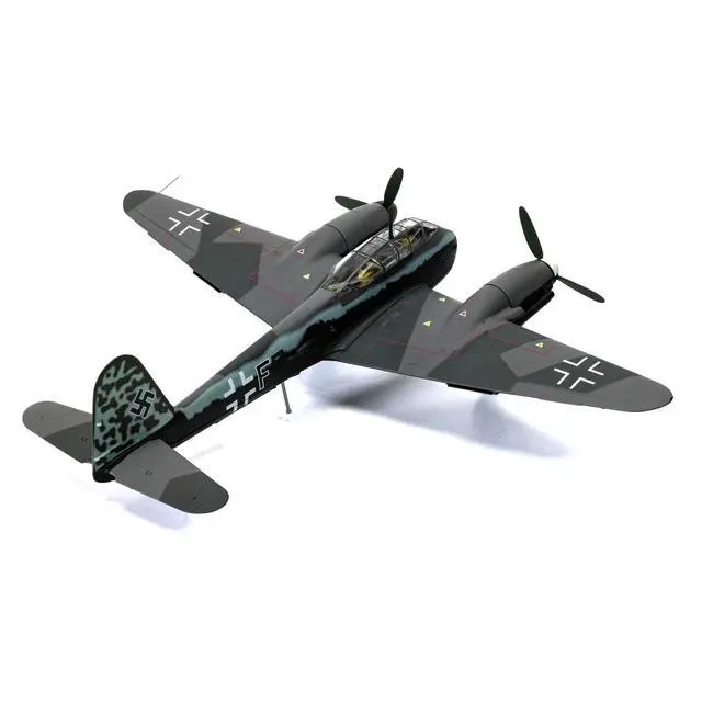 Alt view image 3 of 5 - Messerschmitt Me 410A-1 Aircraft " Laon-Athies Airfield, France" (1943) German Luftwaffe 1/72 Diecast Model Car by Corgi