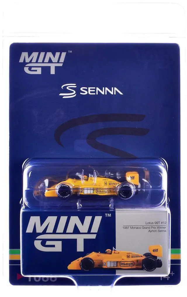 Alt view image 5 of 6 - Lotus 99T #12 Ayrton Senna Winner F1 "Monaco GP" (1987) with Driver Figure Limited Edition 1/64 Die Cast Model Car by Mini GT