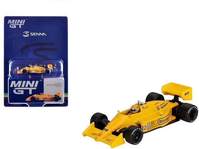 Alt view image 6 of 6 - Lotus 99T #12 Ayrton Senna Winner F1 "Monaco GP" (1987) with Driver Figure Limited Edition 1/64 Die Cast Model Car by Mini GT