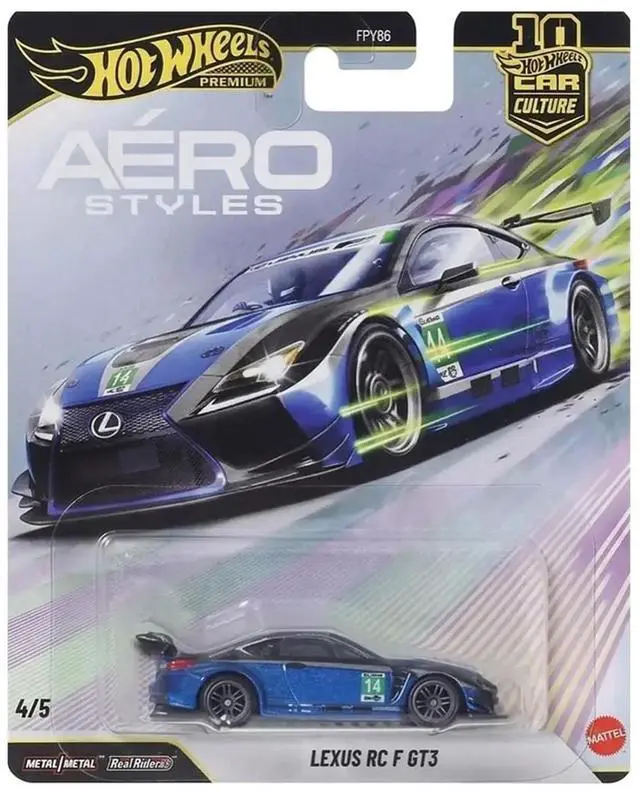 Main image of Lexus RC F GT3 #14 Blue Metallic "Aero Styles" Series Diecast Model Car by Hot Wheels