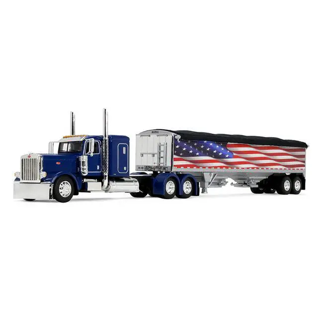 Alt view image 2 of 3 - Peterbilt 389 with 48" Flat Top Sleeper and 43' Wilson Pacesetter High Side Grain Trailer 1/64 Diecast Model by DCP/First Gear