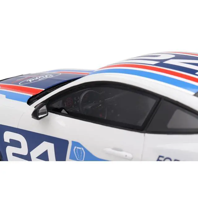 Alt view image 2 of 5 - Ford Mustang Dark Horse #24 "Ford Performance Racing School" White with Graphics 1/18 Model Car by Top Speed