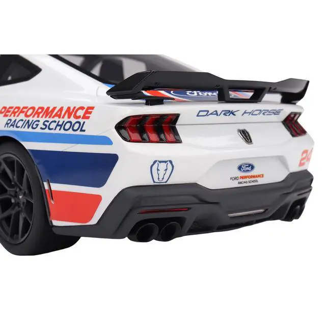 Alt view image 4 of 5 - Ford Mustang Dark Horse #24 "Ford Performance Racing School" White with Graphics 1/18 Model Car by Top Speed