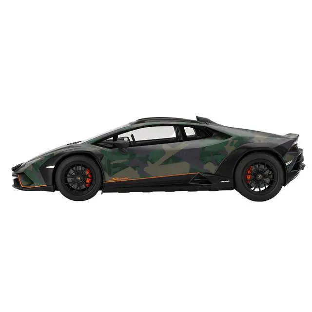 Alt view image 3 of 7 - Lamborghini Huracan Sterrato All-Terrain "BOSCO" Green Camouflage 1/18 Model Car by Top Speed