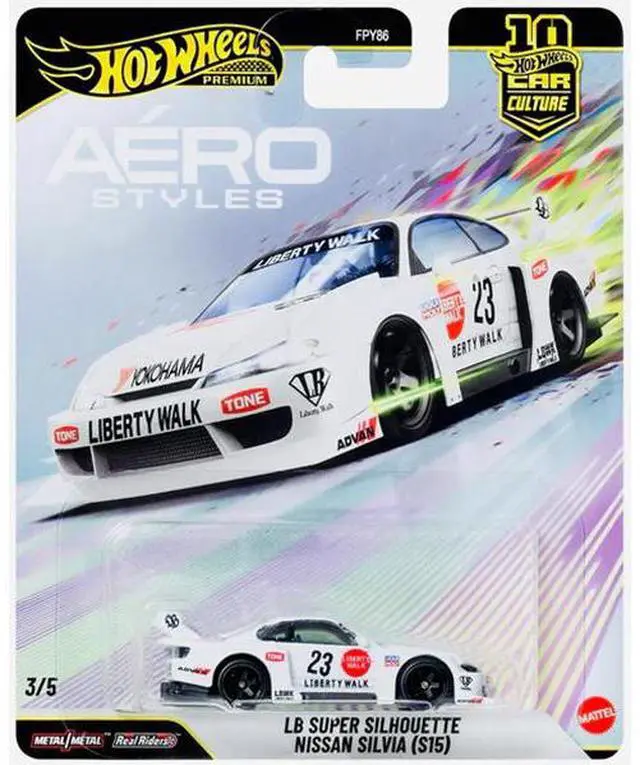 Main image of Nissan Silvia (S15) LB Super Silhouette RHD #23 White with Graphics "Aero Styles" Series Diecast Model Car by Hot Wheels