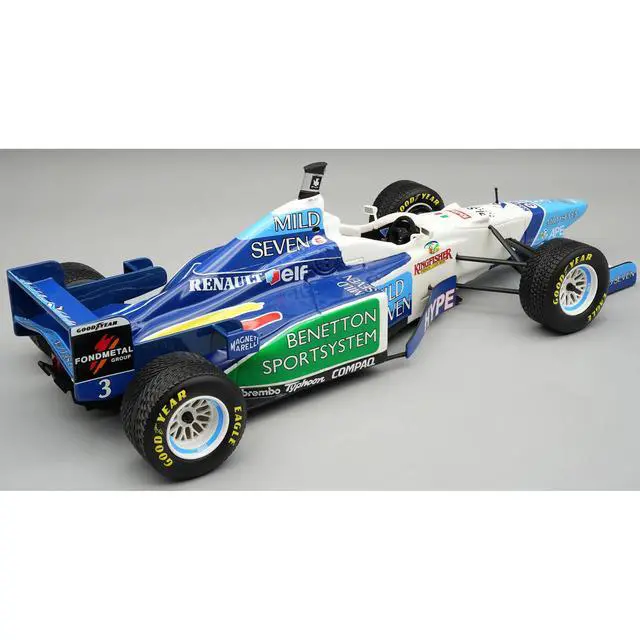 Alt view image 2 of 3 - Benetton B196 #3 Jean Alesi 2nd Place F1 "Brazilian GP" (1996) "Mythos Series" with Case 1/18 Model Car by Tecnomodel