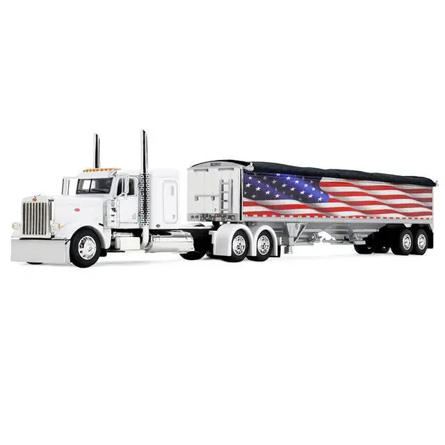 Alt view image 2 of 3 - Peterbilt 389 with 48" Flat Top Sleeper and 43' Wilson Pacesetter High Side Grain Trailer 1/64 Diecast Model by DCP/First Gear