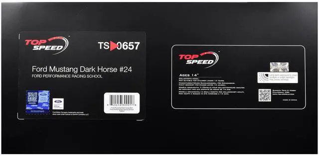 Alt view image 7 of 7 - Ford Mustang Dark Horse #24 "Ford Performance Racing School" White with Graphics 1/18 Model Car by Top Speed