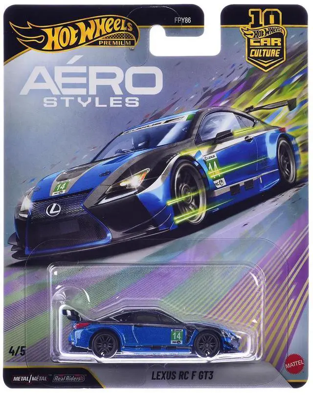 Main image of Lexus RC F GT3 #14 Blue Metallic "Aero Styles" Series Diecast Model Car by Hot Wheels