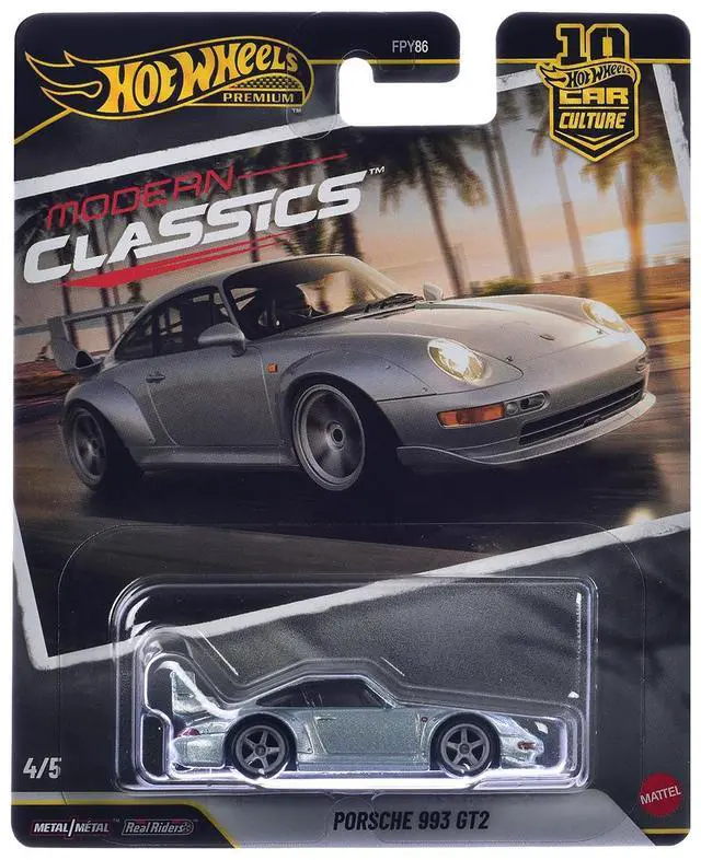 Main image of Porsche 993 GT2 Gray Metallic "Modern Classics" Series Diecast Model Car by Hot Wheels