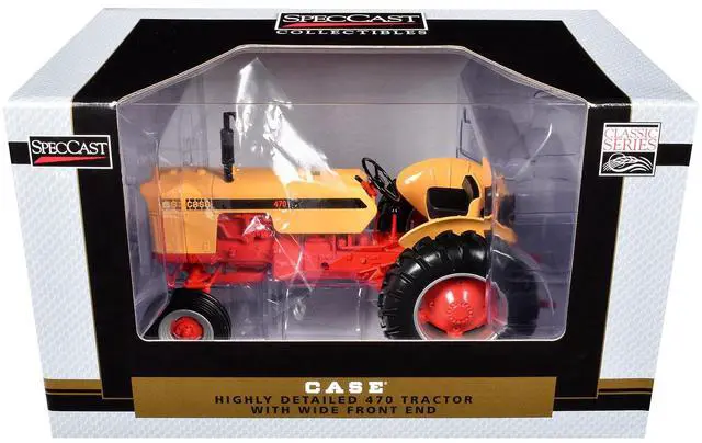 Main image of Case 470 Wide Front Tractor Yellow and Orange "Classic Series" 1/16 Diecast Model by SpecCast