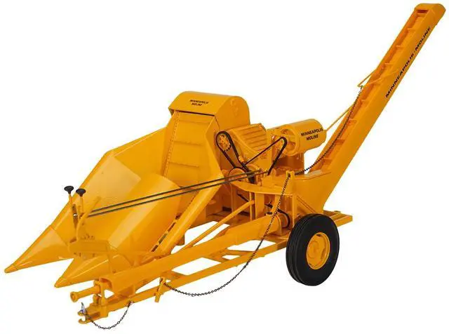 Alt view image 3 of 3 - Minneapolis Moline H320 Pull-Type Corn Picker Yellow "Classic Series" 1/16 Diecast Model by SpecCast