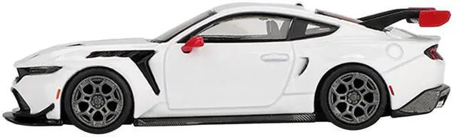 Alt view image 3 of 6 - Ford Mustang GTD "Spirit of America" White with Red and Blue Stripes Limited Edition 1/64 Diecast Model Car by Mini GT