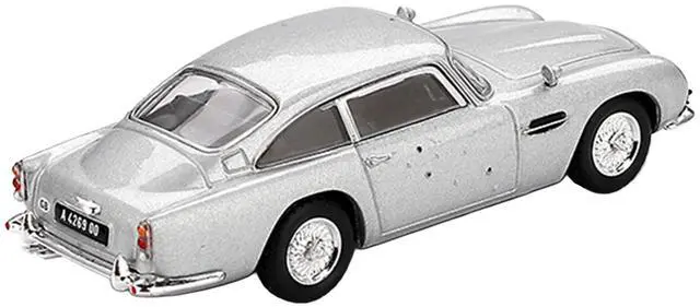 Alt view image 4 of 6 - Aston Martin DB5 RHD Birch Silver Metallic (Damaged) 007 James Bond "Skyfall" (2012) 1/64 Diecast Model Car by Mini GT