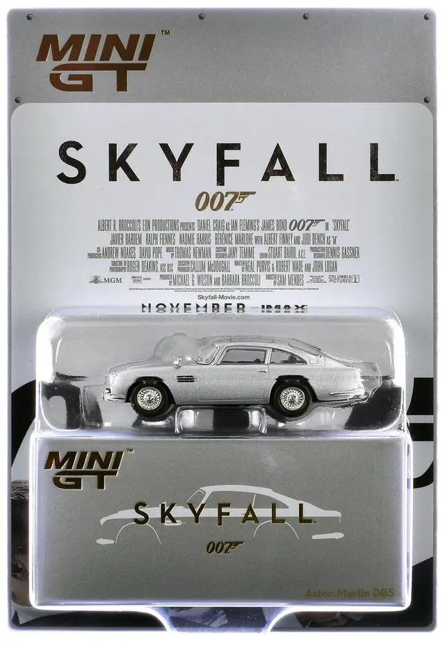 Alt view image 5 of 6 - Aston Martin DB5 RHD Birch Silver Metallic (Damaged) 007 James Bond "Skyfall" (2012) 1/64 Diecast Model Car by Mini GT